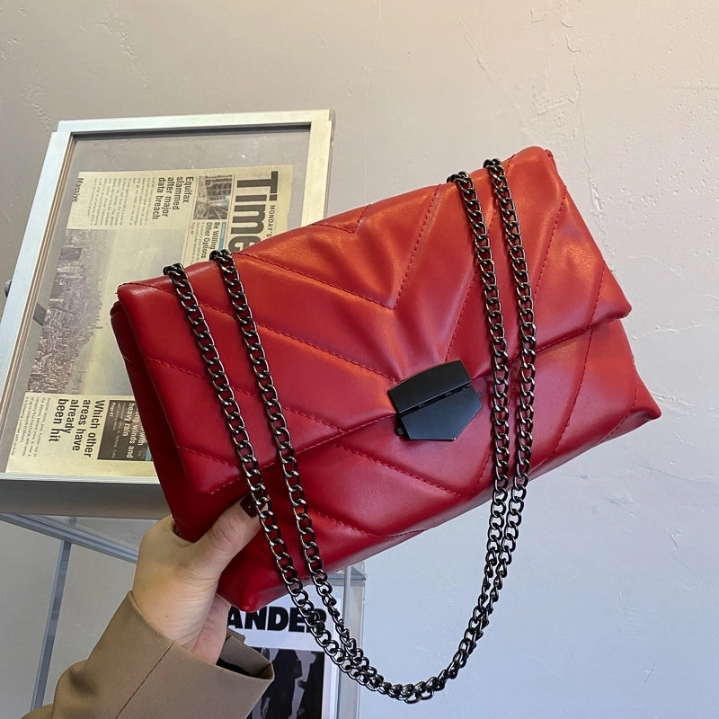 Women's Medium Pu Leather Streetwear Square Bag