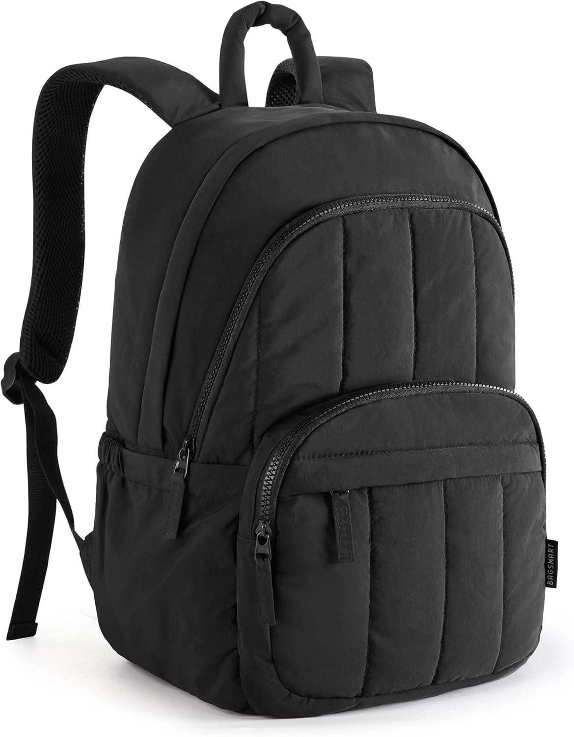 BAGSMAT Womens Backpack Travel Laptop Backpack for Women, Quilted College Laptop Bookbag, Work Back Pack for Women, Cute Computer Water-Resistant Casual Daypack, Puffer Champagne