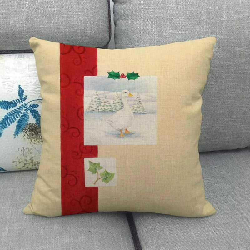 Christmas Casual Cartoon Linen Pillow Cases Couch & Sofa Decor