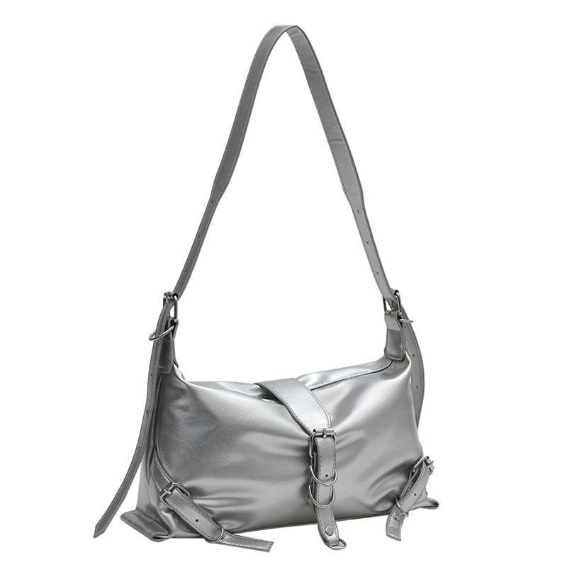 Women's Pu Leather Solid Color Classic Style Zipper Underarm Bag