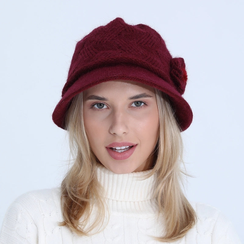 Women's Minimalist Solid Color Flat Eaves Wool Cap
