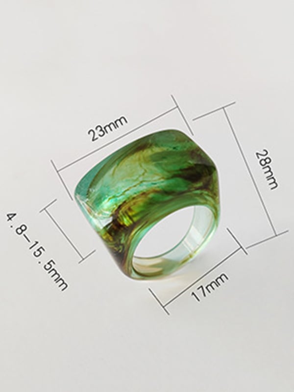 Acrylic 11 Colors Geometric Ring