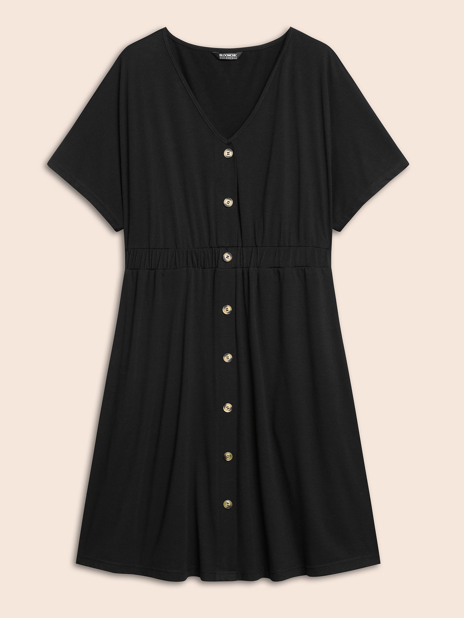 Supersoft Essentials Contrast Button Detail Shirred Pocket Dress