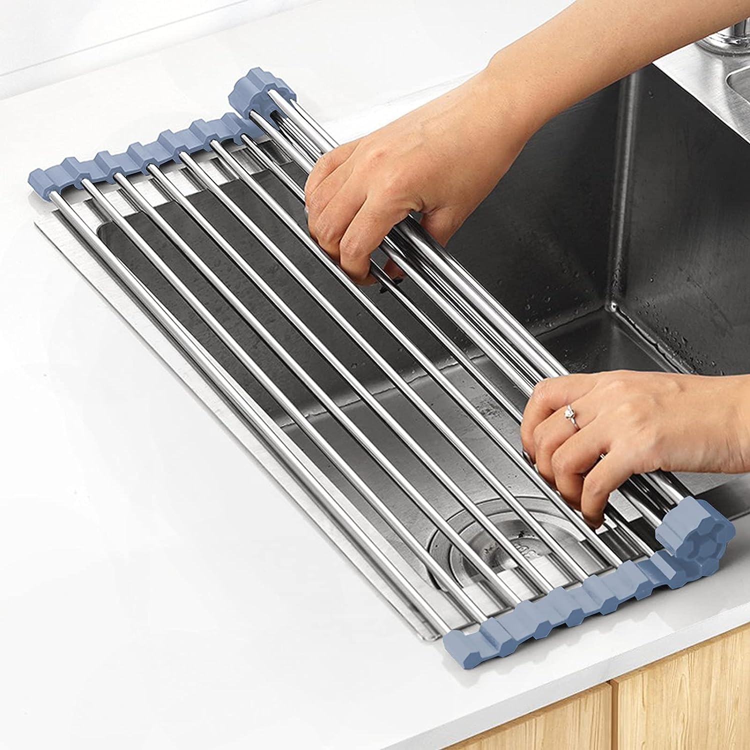 Over The Sink Dish Drying Rack. Roll Up Dish Drying Rack Kitchen Sink Rack