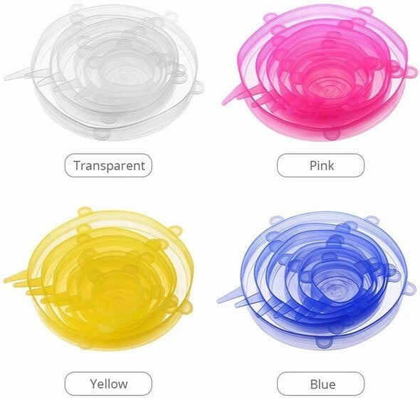 6 Reusable Food Silicone Packaging Lids