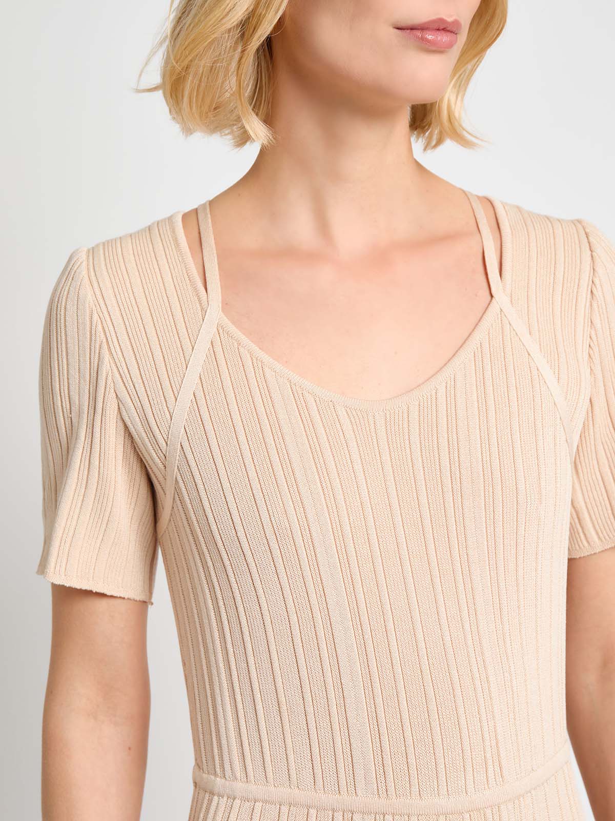 Fit & Flare Ribbed Soft Knit Maxi Dress - True Fit