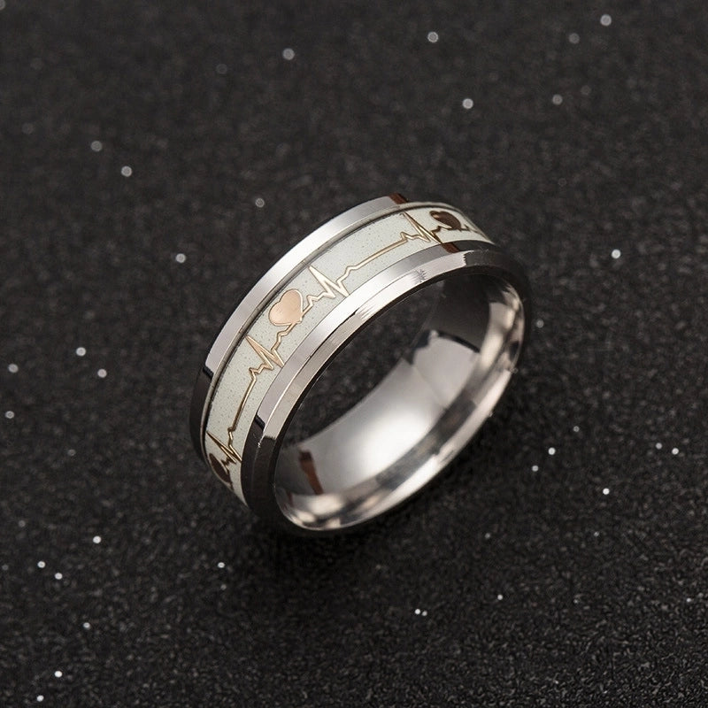 Fashion Letter Titanium Steel Other Stoving Varnish Stainless Steel Rings