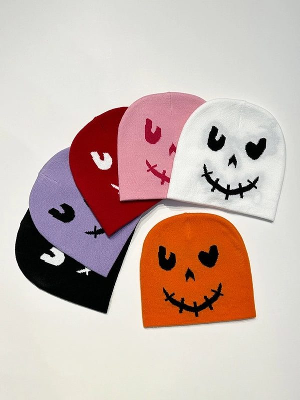 Unisex Commute Face Grimace Eaveless Beanie Hat