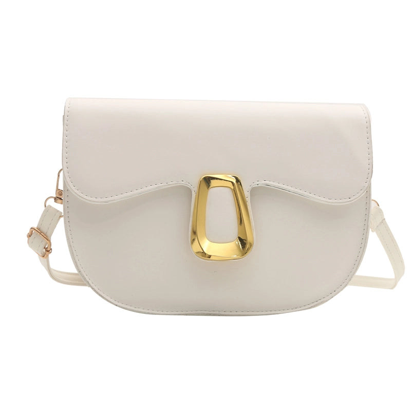 Women's Pu Leather Solid Color Elegant Flip Cover Shoulder Bag