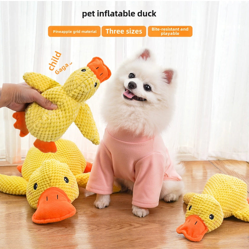 Cat Yellow Duck Dog Toy Plush Bite-Resistant Molar Sound Solving Artifact Golden Corgi Pet Supplies