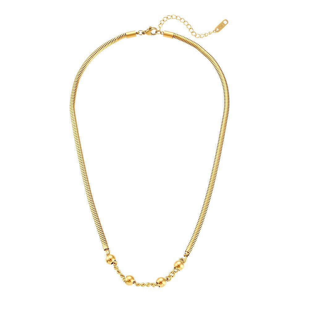 Fashion Ellipse Quadrilateral Round Geometric Stainless Steel 18K Gold Plated Necklaces