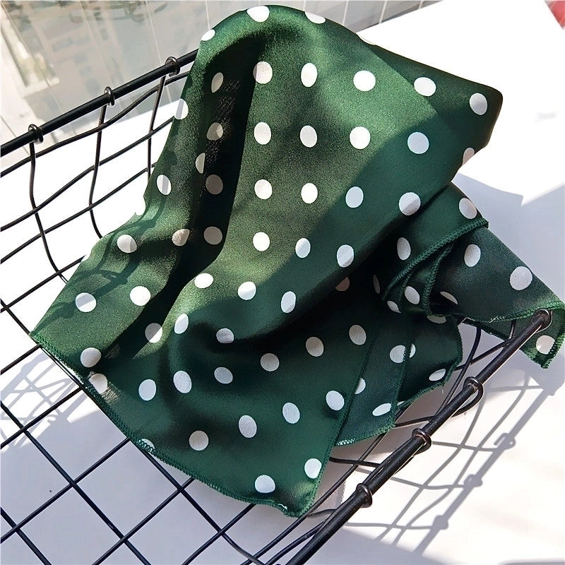 70 New Polka Dot Small Square Scarf Women's Spring And Autumn Summer Professional  Fashionable Scarf Decorative Scarf