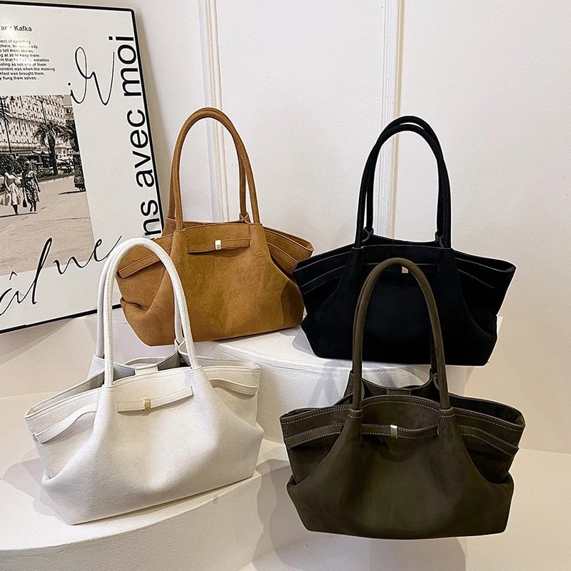 Women's Matte Leather Solid Color Vintage Style Classic Style Square Magnetic Buckle Shoulder Bag Underarm Bag
