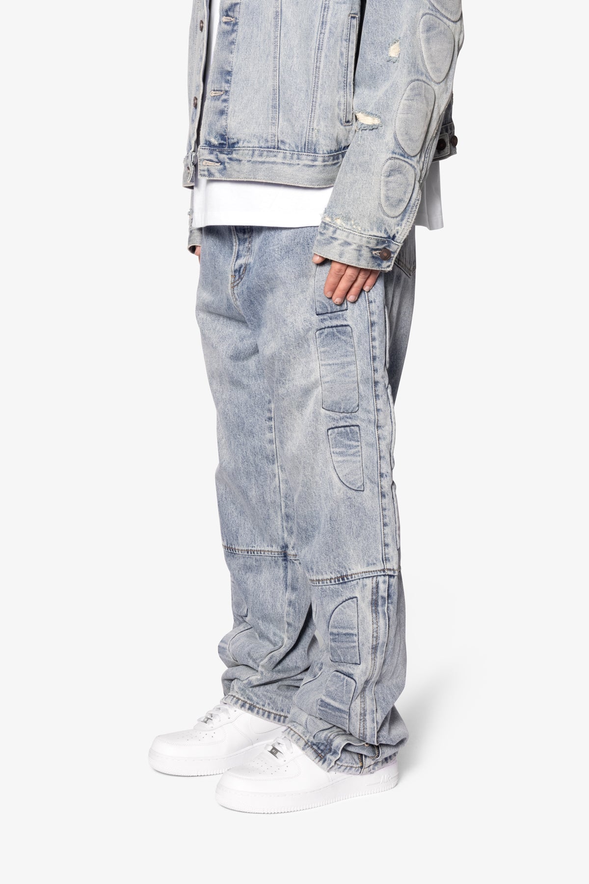 Ultra Baggy Moto Denim - Blue