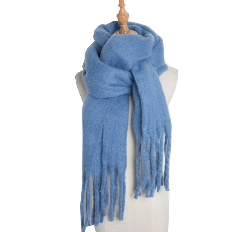 Women's Minimalist Solid Color Polyester Scarf