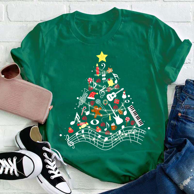 Musical Christmas Tree Teacher T-Shirt