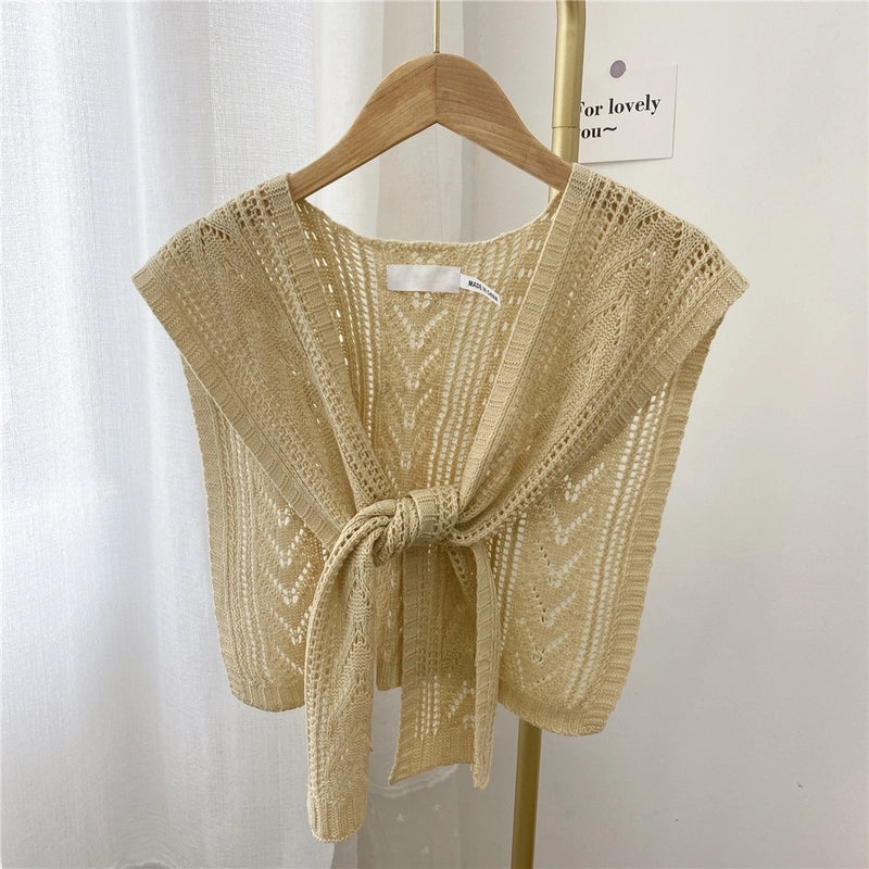 Women's Sweet Solid Color Knit Shawl