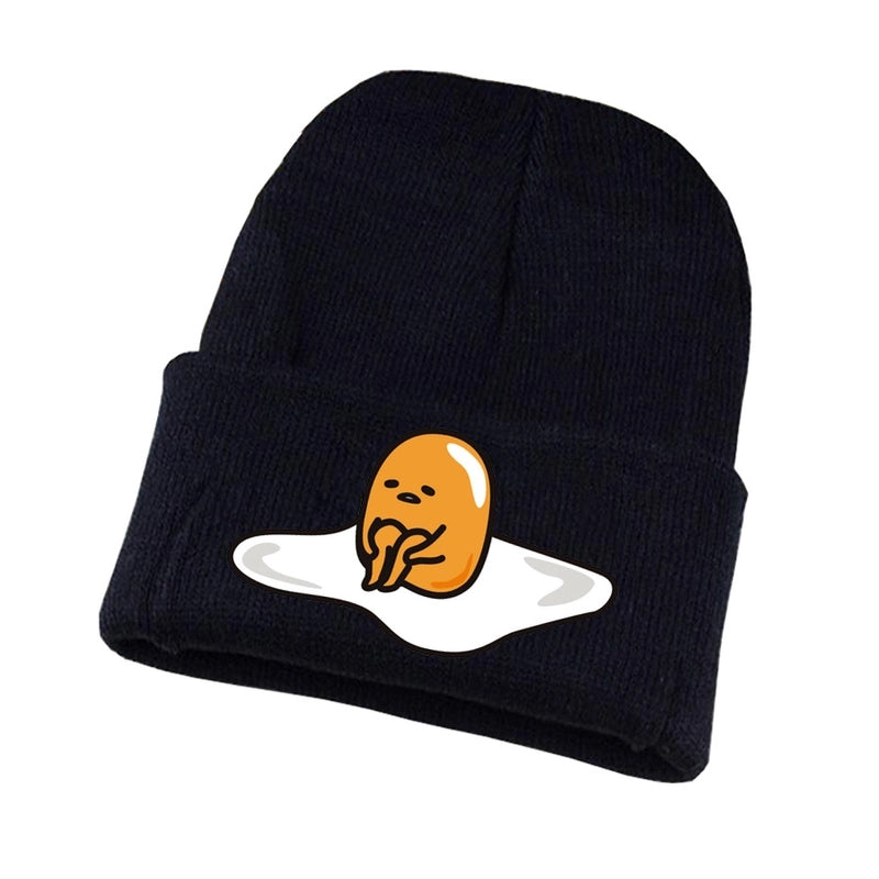 Anime Egg Yolk Jun Peripheral Knitted Wool Hat Student Sports Leisure Hat Men's And Women's Winter Warm Plush Hat