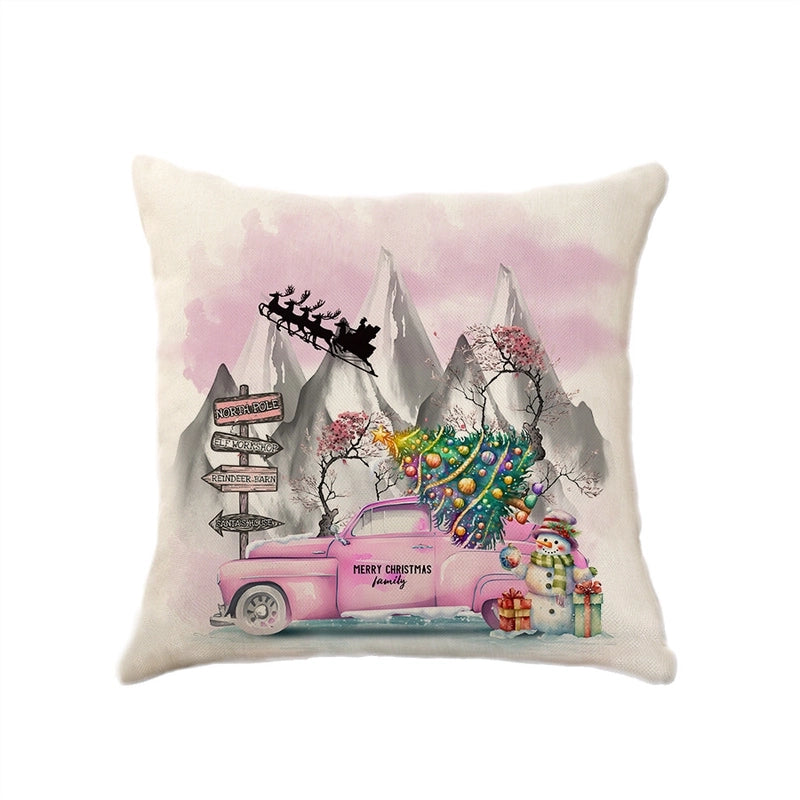 Christmas Vacation Letter Polyester Pillow Cases Couch & Sofa Decor