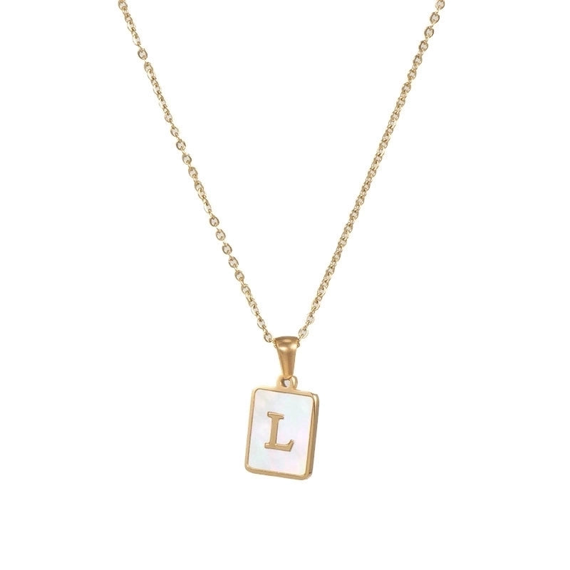 Fashion Letter 304 Stainless Steel Artificial Pearls 18K Gold Plated Letters Plating Metal Necklace
