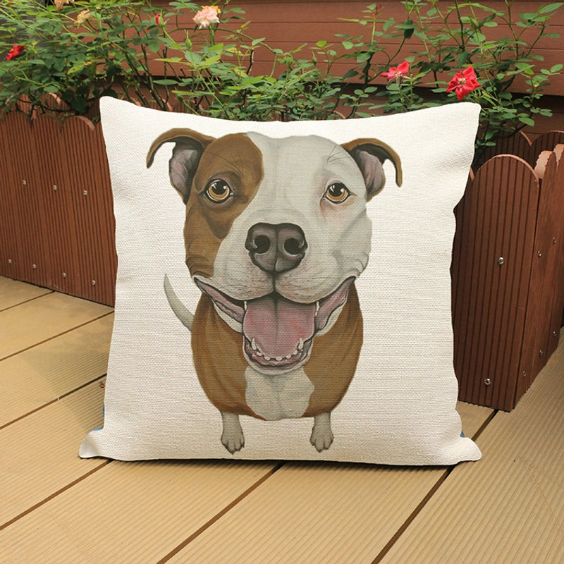 Cute Dog Polyester Pillow Cases Couch & Sofa Decor