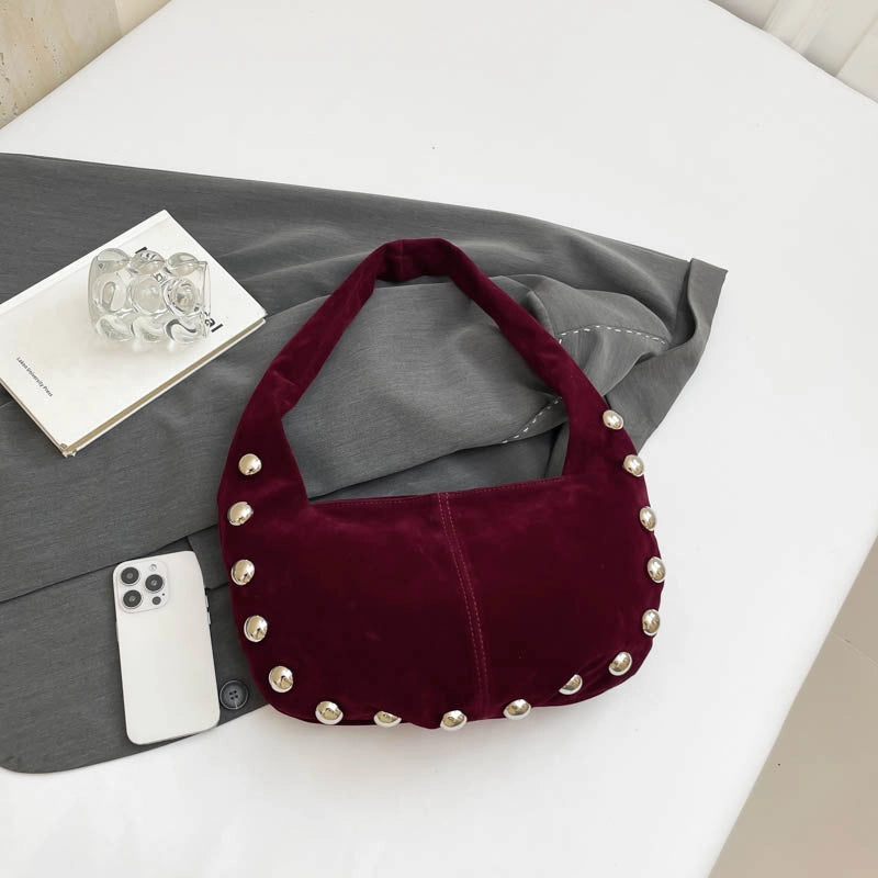 Women's Pu Leather Solid Color Classic Style Dumpling Shape Zipper Shoulder Bag