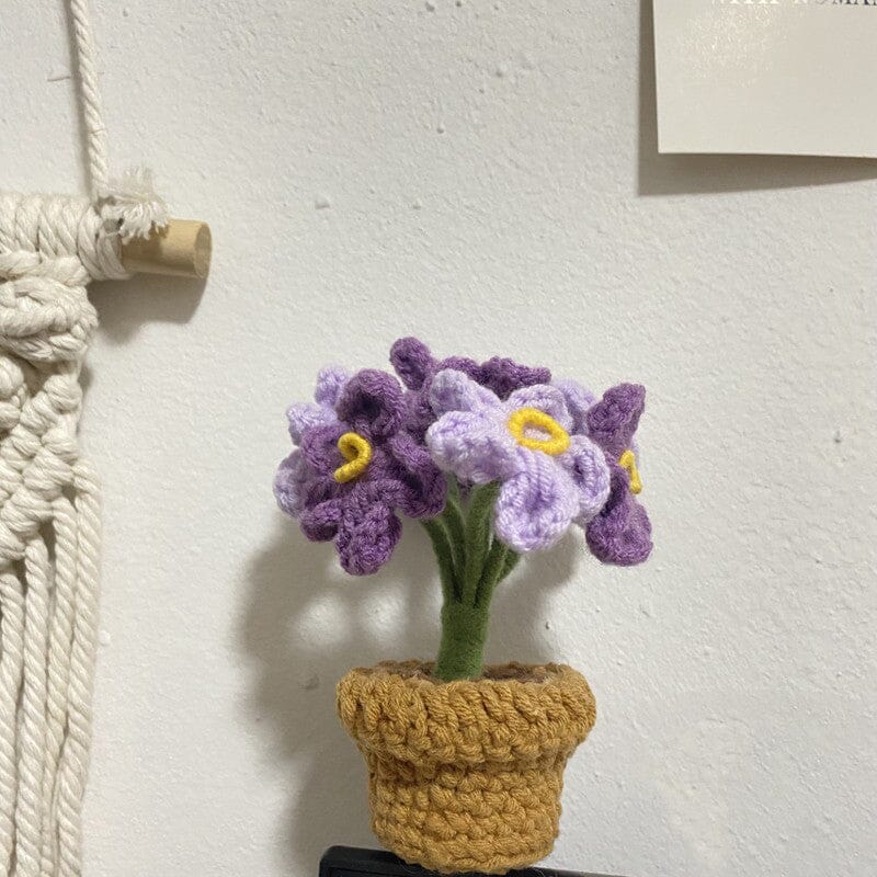 Handmade knitted flowers