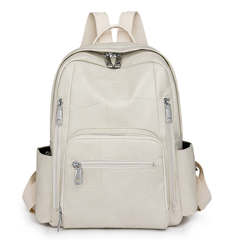 Style Large Capacity Women's Soft Leather  Backpack