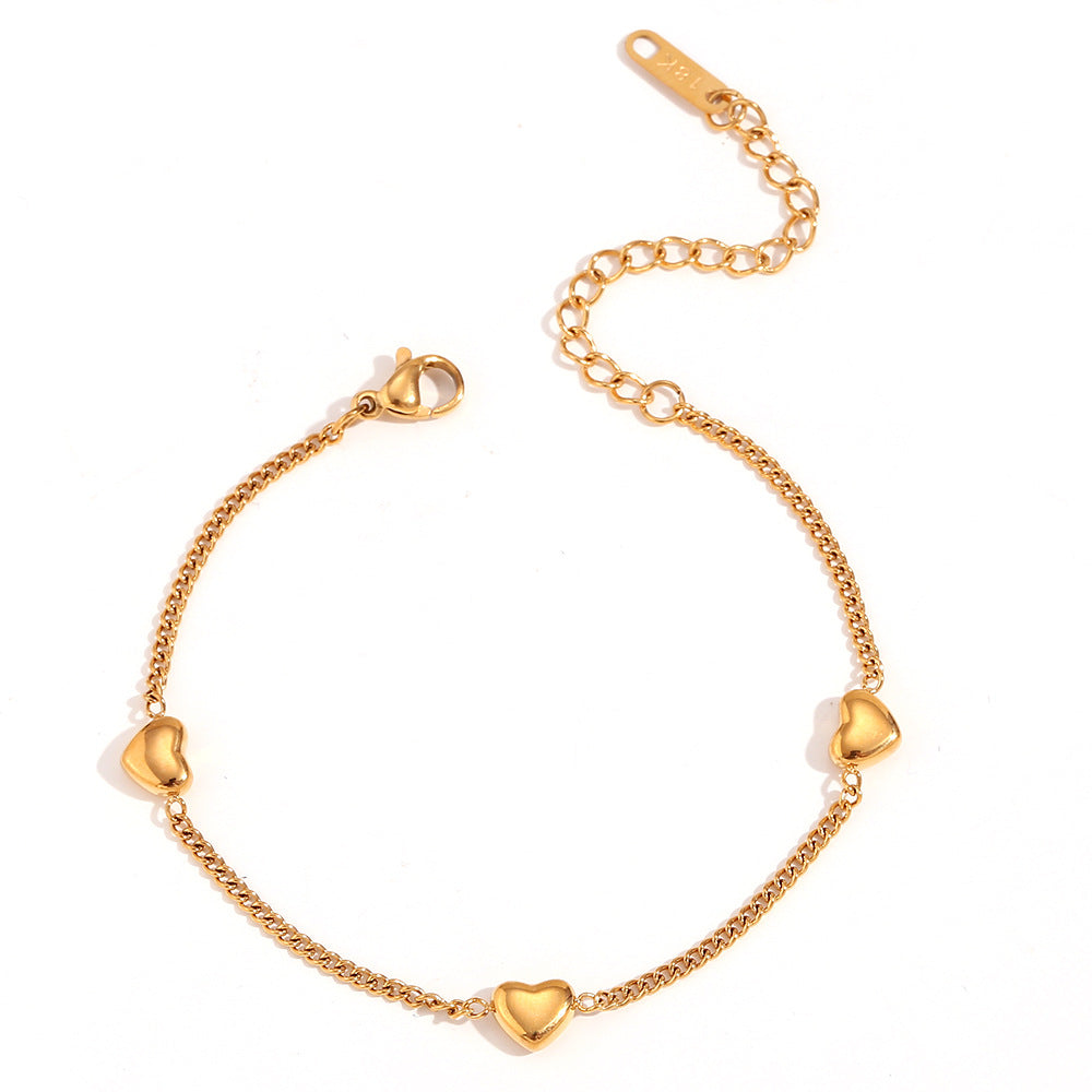 Fashion Heart Stainless Steel 18K Gold Plated Necklaces