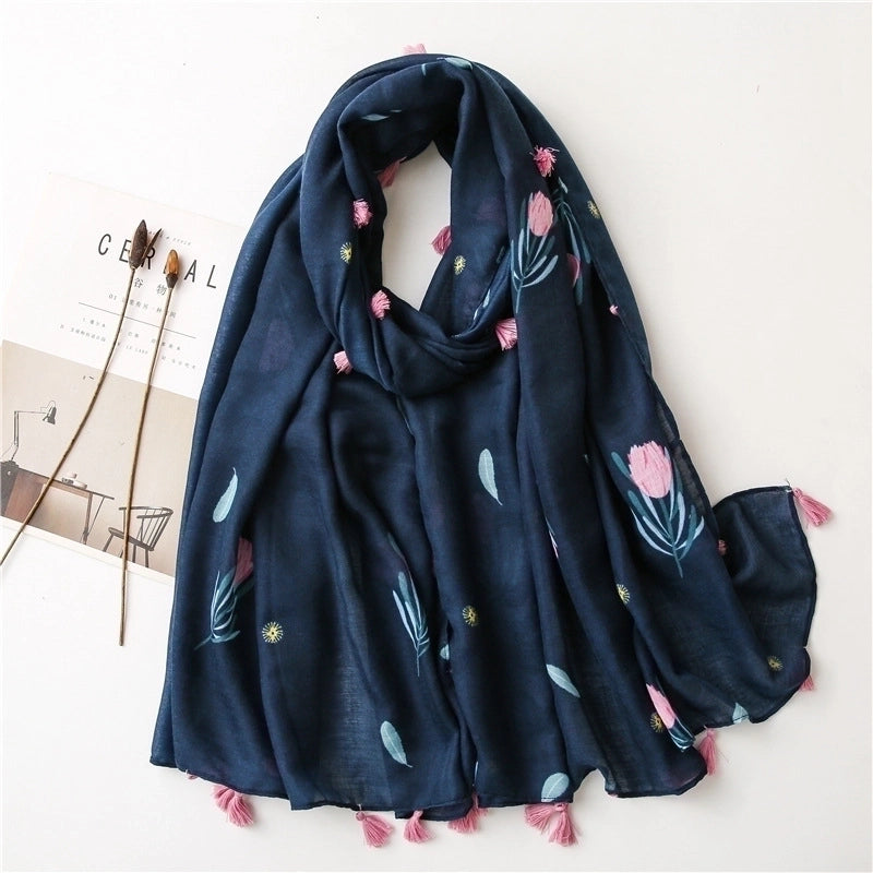 Pink Fashion Shawl Long Silk Scarf