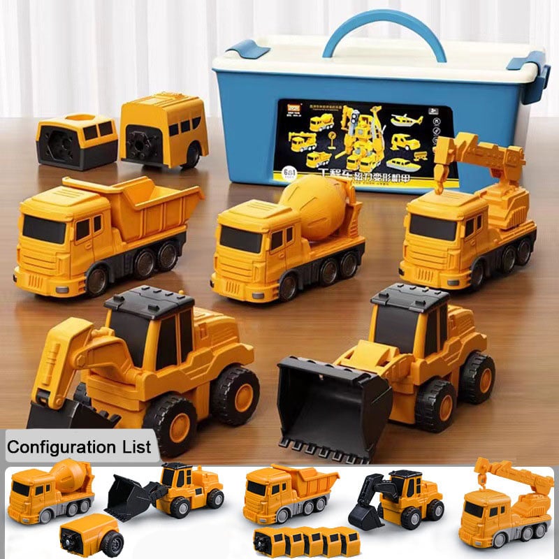 🎁Children's Day 49% OFF🔥Magnetic Transform Engineering Car Assembled Toys