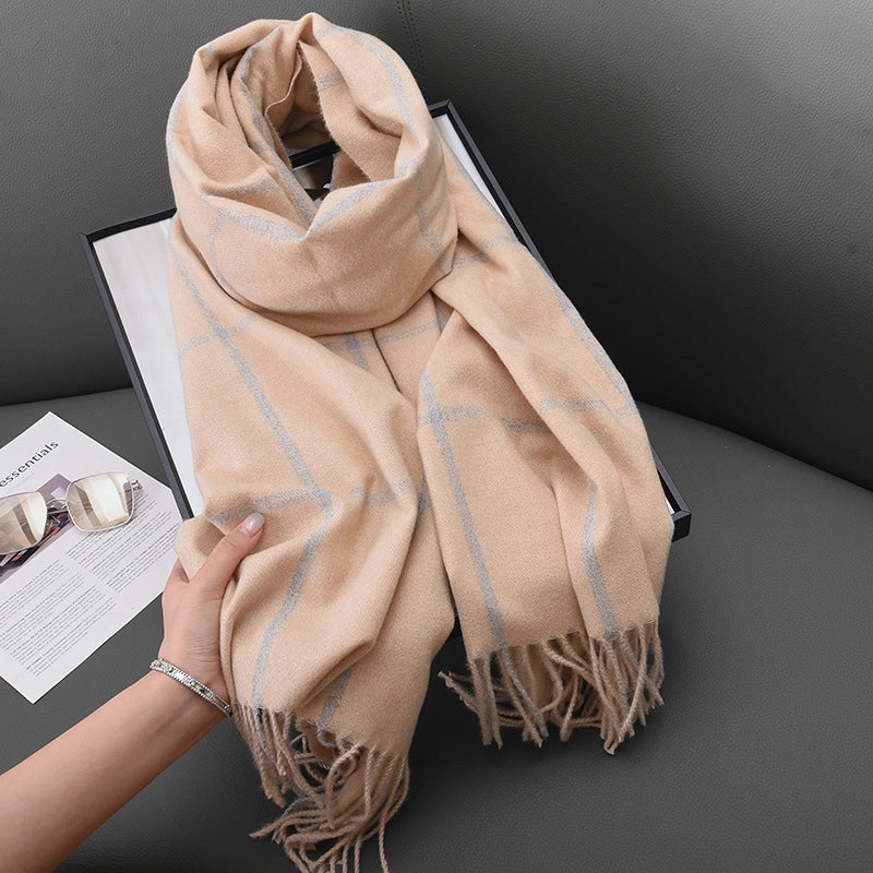 Women's Modern Style Classic Style Lattice Polyester Scarf