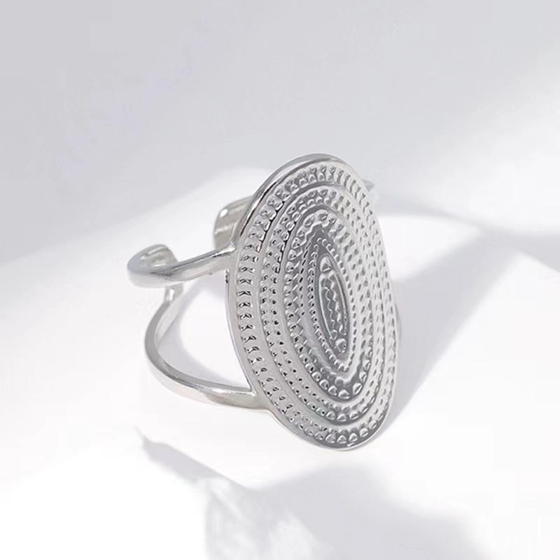 Retro Geometric Stainless Steel Gold Plated Plating Open Rings