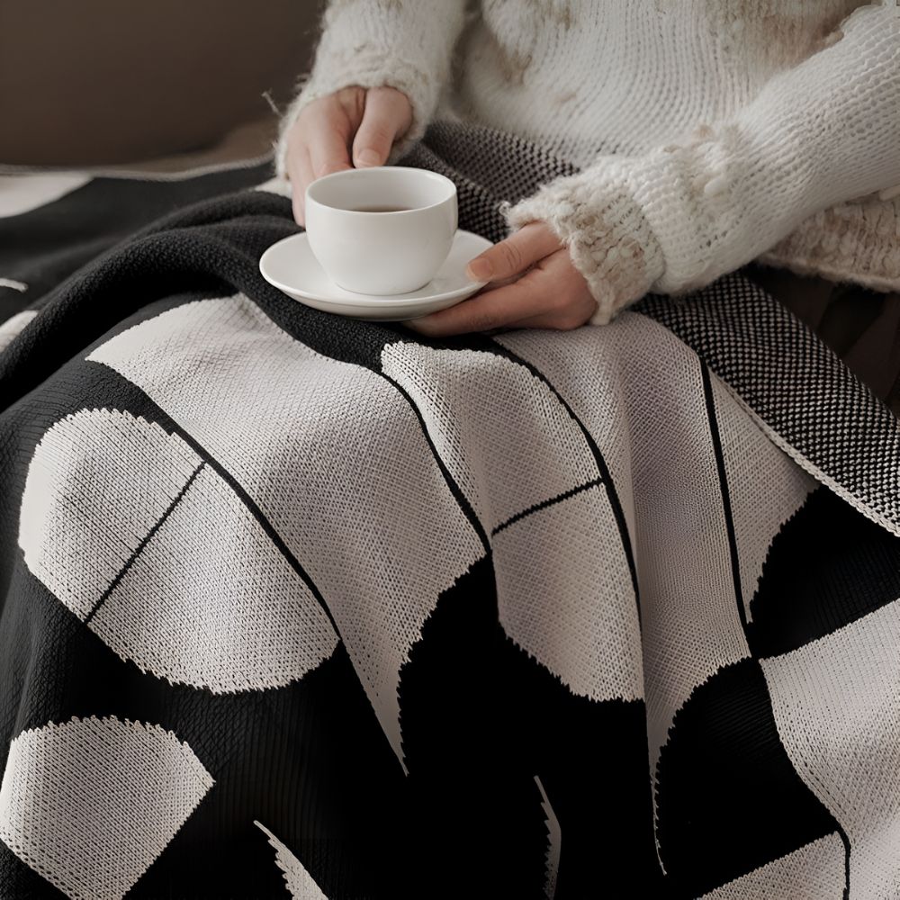 Monochrome Geometric Throw Blanket