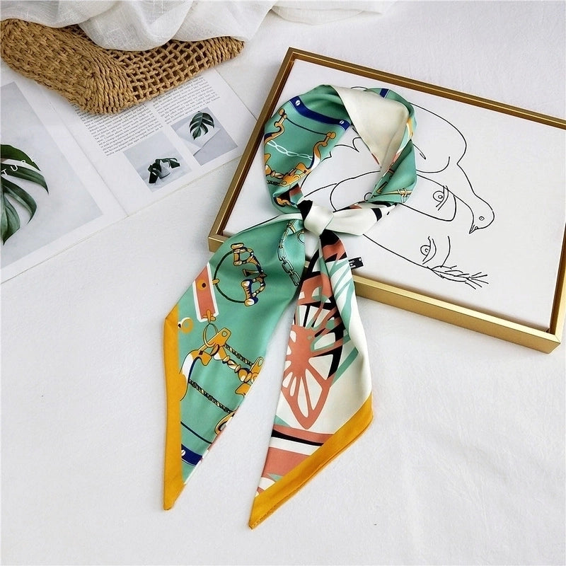 Unisex Sweet Polka Dots Polyester Printing Silk Scarves