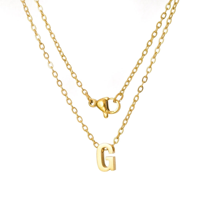 Titanium Steel Minimalist Plating Letter None Necklace