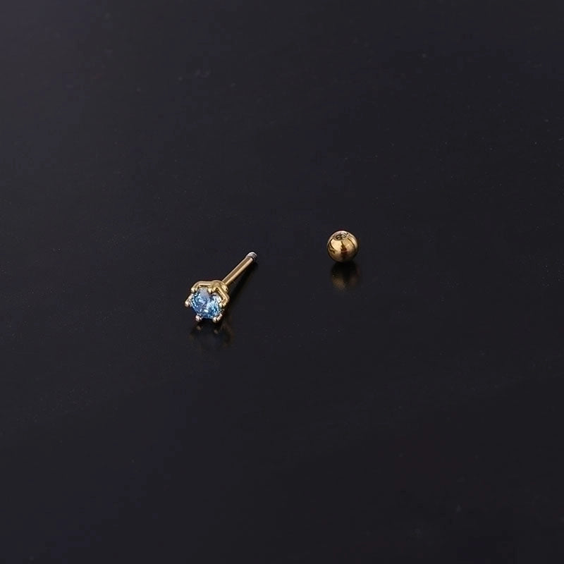 Ear Cartilage Rings & Studs Minimalist Geometric Copper Plating Artificial Gemstones