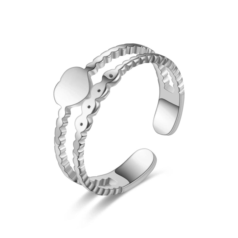 Heart Titanium Steel 18K Gold Plated Carving