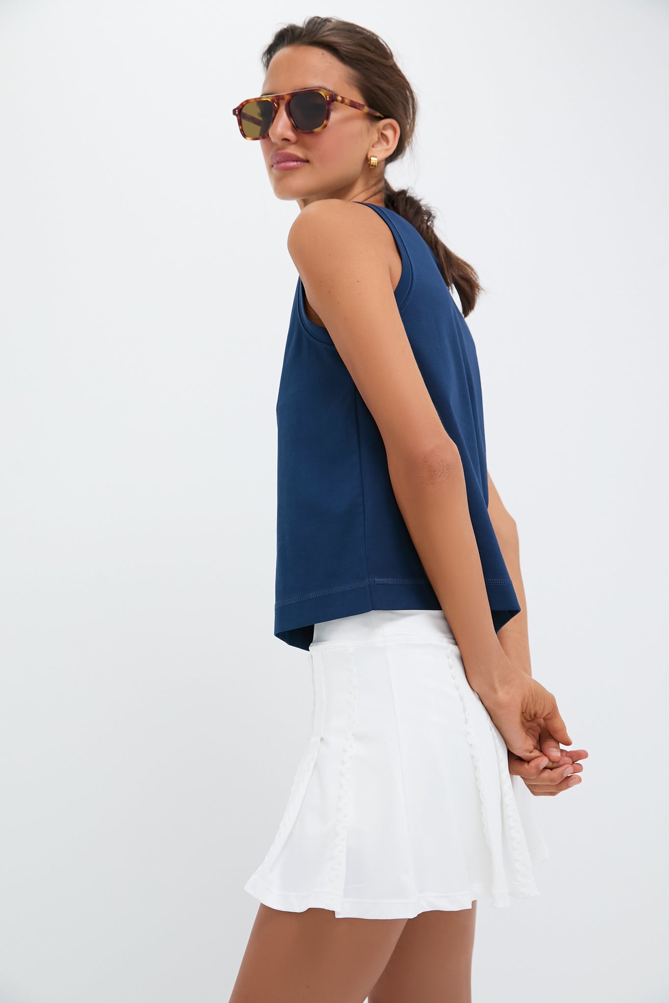 Navy Cotton Sasha Tank