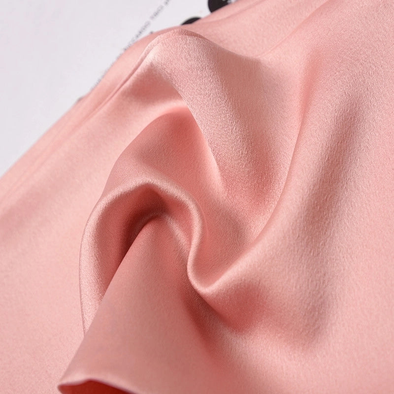 Women's Sweet Solid Color Satin Silk Scarf
