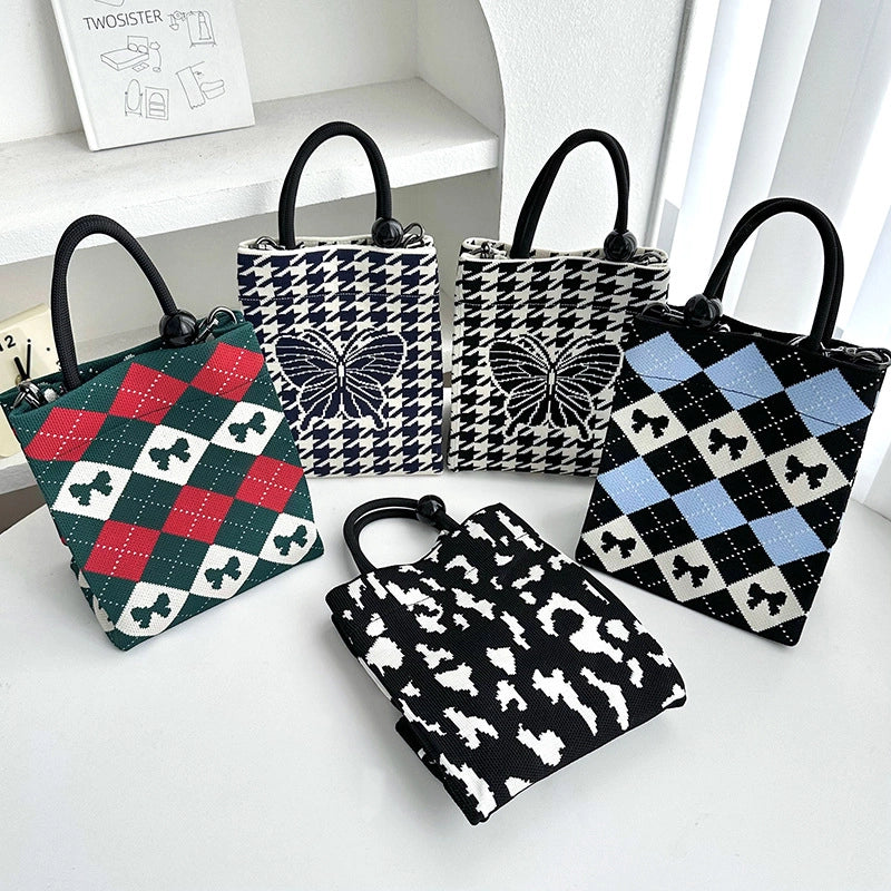 Women's Medium Polyester Butterfly Streetwear Square Magnetic Buckle Handbag