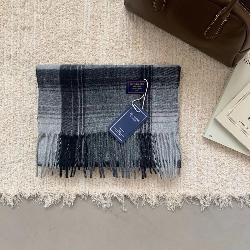Unisex Minimalist Lattice Imitation Cashmere Scarf