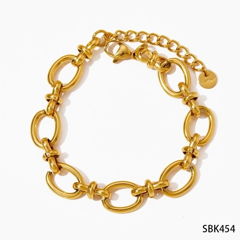 3 Pieces Casual Geometric Heart Shape 304 Stainless Steel 16K Gold Plated White Gold Plated Gold Plated Zircon Bracelets In Bulk