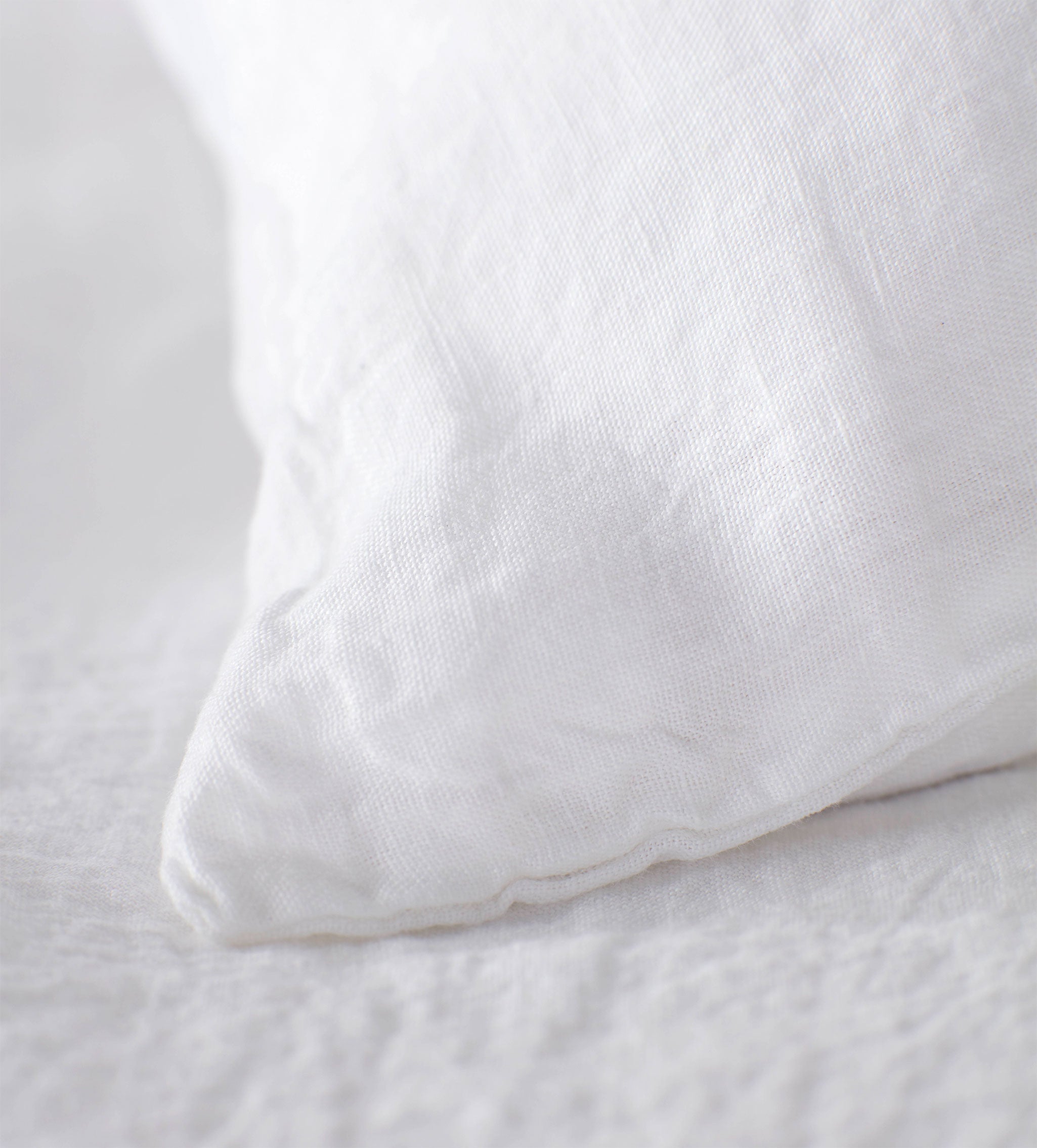 White 100% Linen Pillowcase