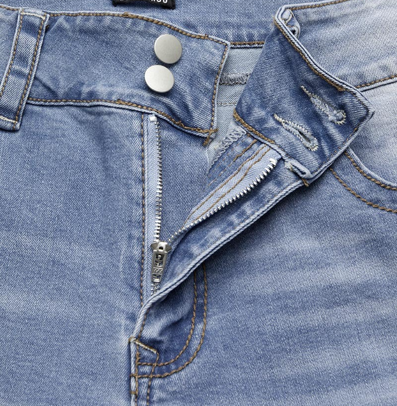 Final Sale!!⚡6 Packs for $24.86⚡ - Wash Double Button Flap Pocket Mid Waist Straight Leg Jeans