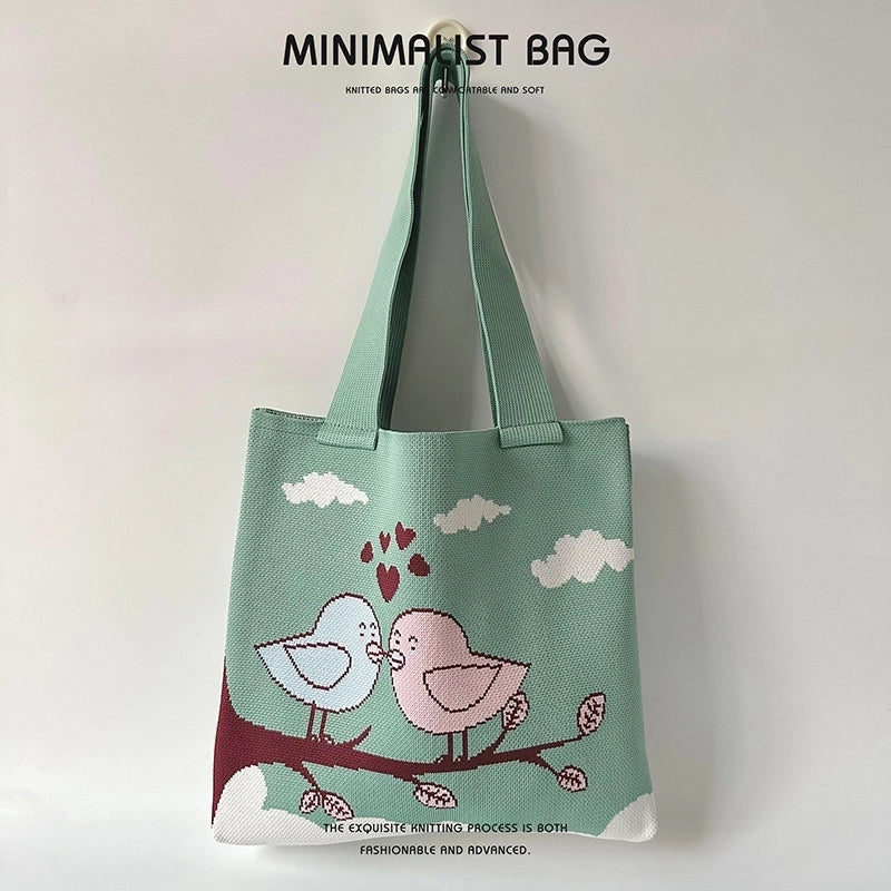 Women's Large Polyester Clouds Cartoon Streetwear Open Shoulder Bag