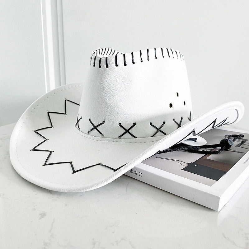 Women's Retro Vacation Solid Color Wide Eaves Cowboy Hat