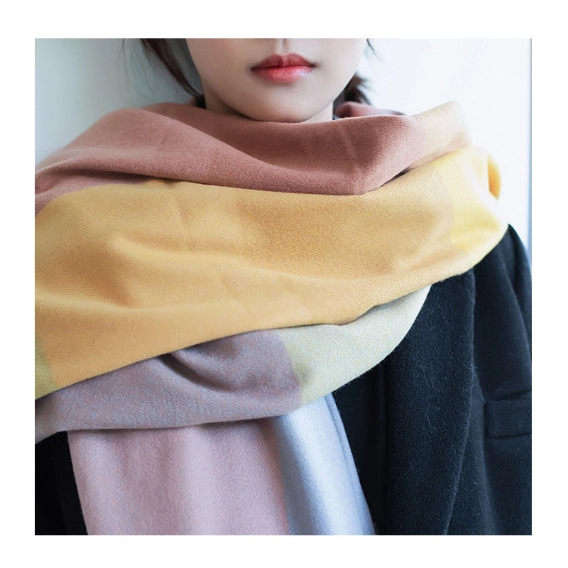 Women's Minimalist Commute Plaid Polyester Scarf