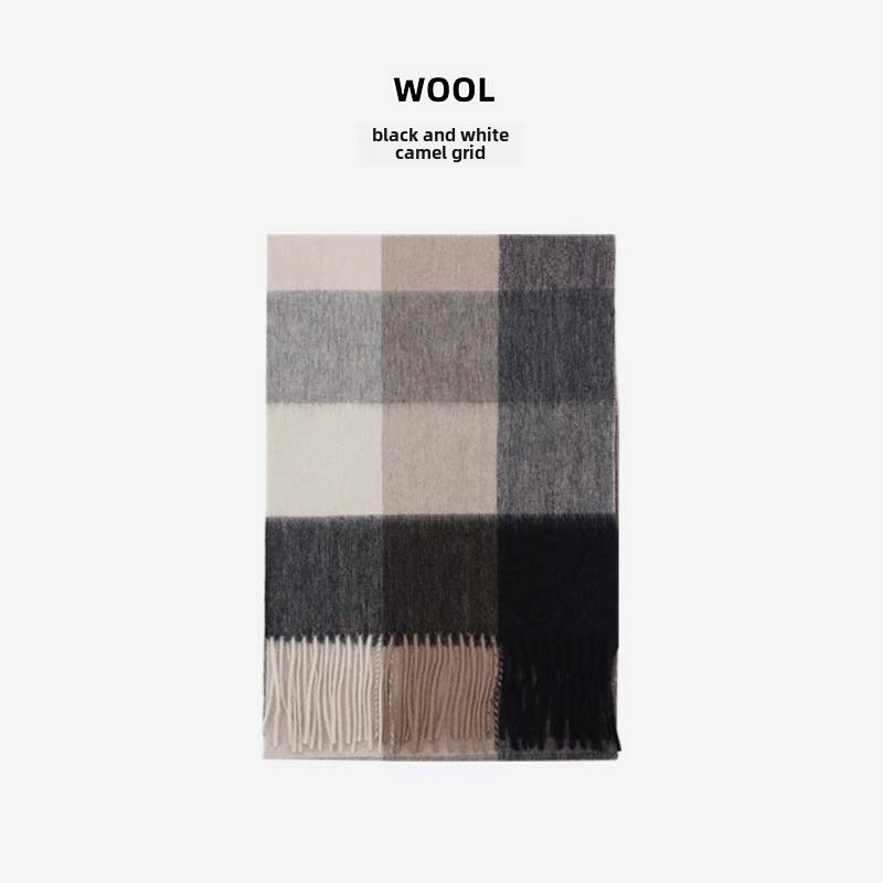Wool Scarf Advanced Sense Simple Plaid Spring Clothing Women's Clothing Batch Winter Explosions For Women And Men