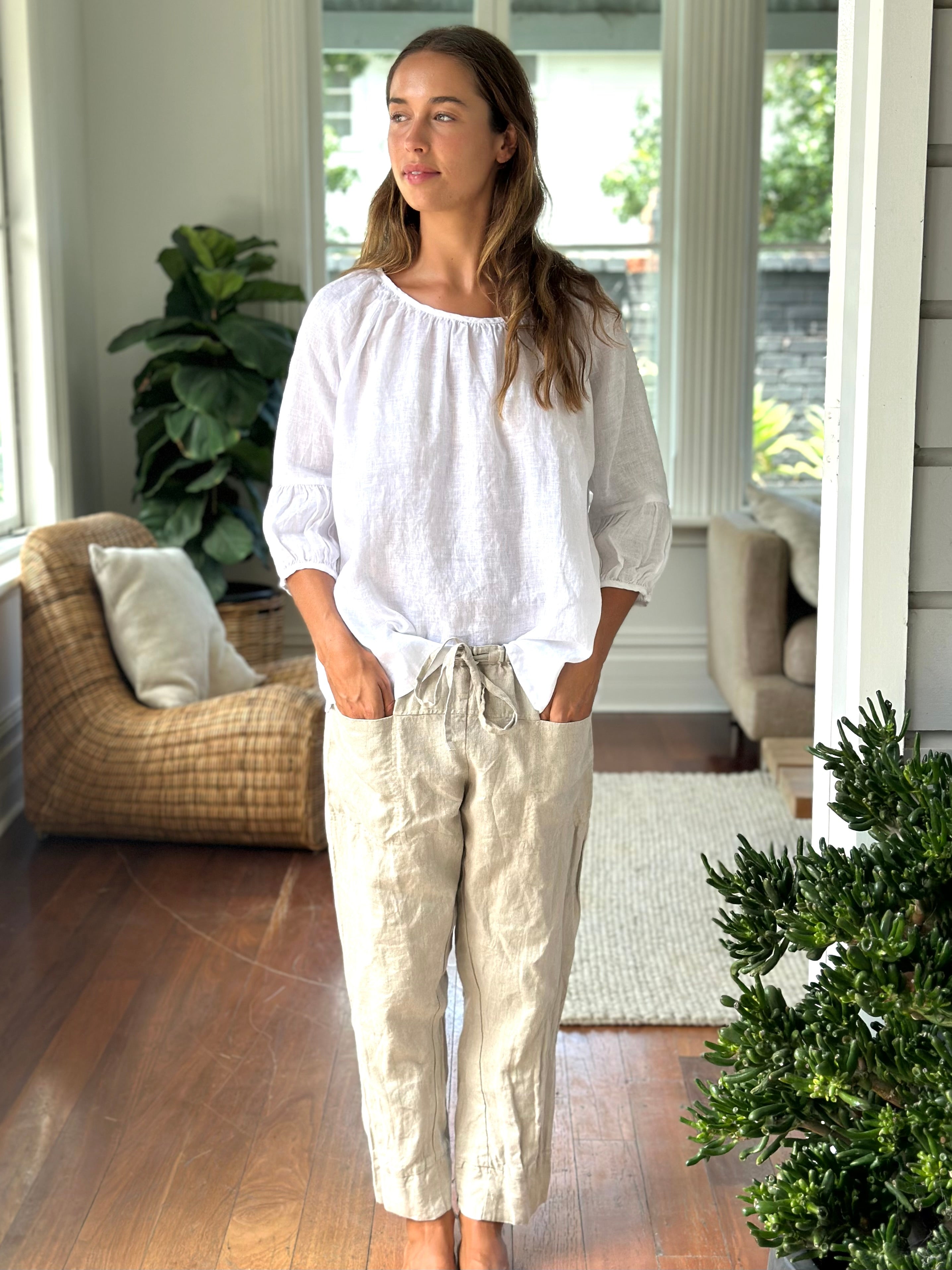 julia top-white linen